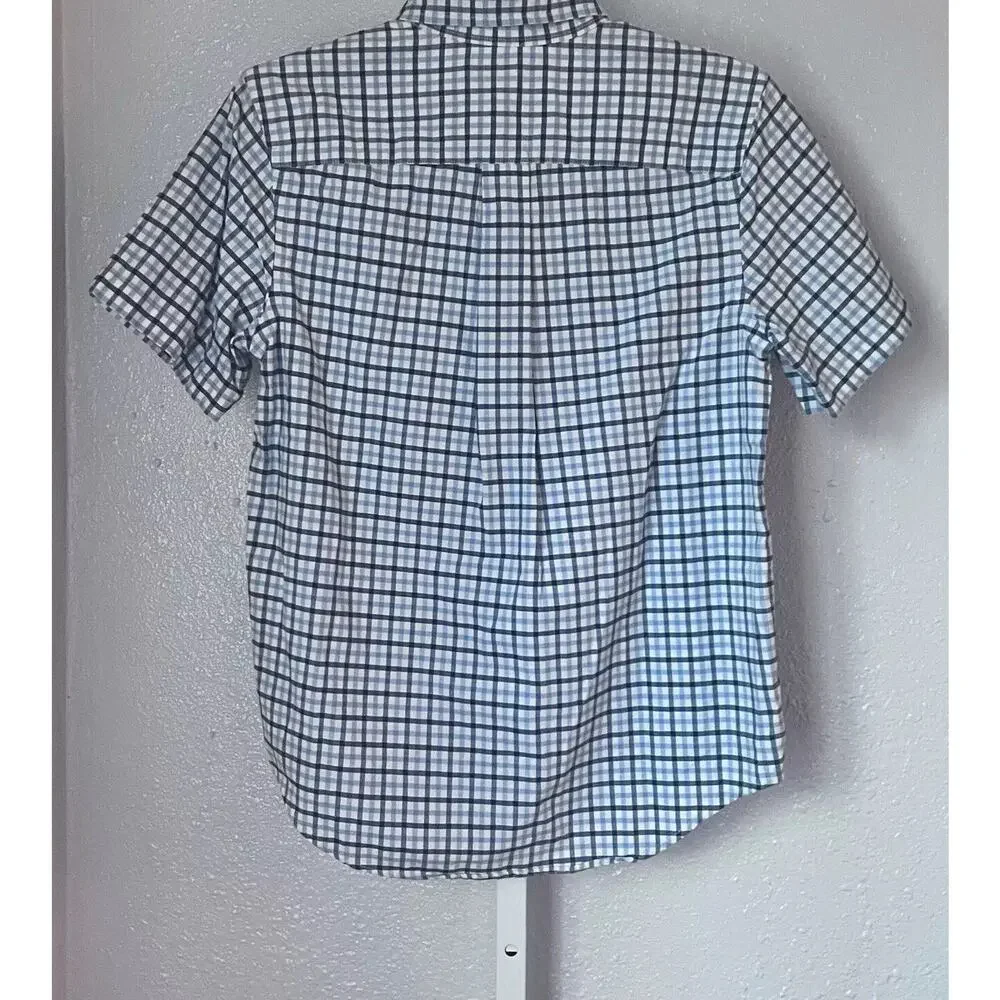 Ralph Lauren Shirt Boys Large 14-16 Blue White Plaid Button Down Cotton Comfort